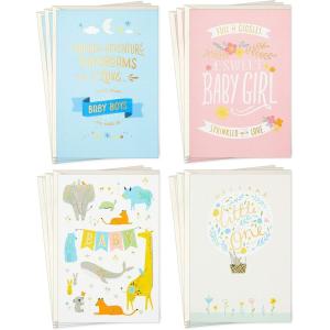 Hallmark Baby Shower Cards for New Parents (12 Cards with Envelopes) Welcome New Baby, Congratulations, Gender Reveal