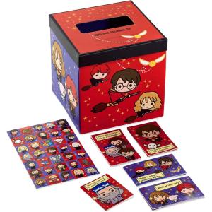 Hallmark Barbie Valentines Day Cards and Mailbox for Kids School Classroom Exchange (1 Box, 32 Valentine Cards, 1 Teacher Card)(Harry Potter)