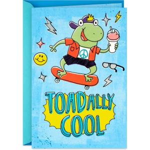 Hallmark Birthday Card for Kids (Monster Truck Sticker)(Toadally Cool)