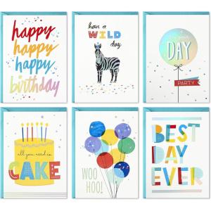 Hallmark Birthday Cards Assortment, 24 Cards with Envelopes (Rainbow Lettering, Best Day Ever)(Best Day)