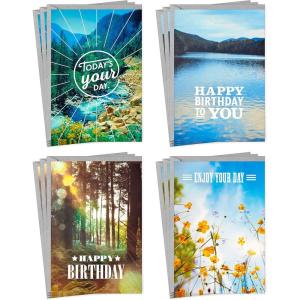 Hallmark Birthday Cards Assortment, 24 Cards with Envelopes (Rainbow Lettering, Best Day Ever)(Birhday)