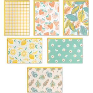 Hallmark Blank Cards Assortment, 24 Cards with Envelopes (Citrus, Greenery, Gingham, Strawberries) for Mother’s Day, Any Occasion(Blank Cards)