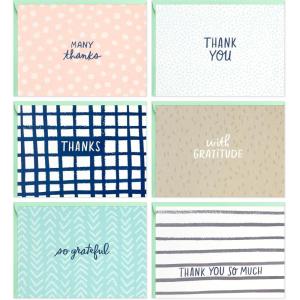 Hallmark Blank Cards Assortment, 24 Cards with Envelopes (Citrus, Greenery, Gingham, Strawberries) for Mother’s Day, Any Occasion(Thank You Cards)