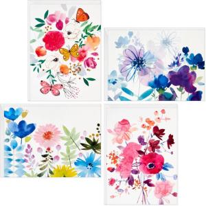 Hallmark Blank Cards Assortment, Painted Flowers (48 Cards with Envelopes)(Greeting Card)