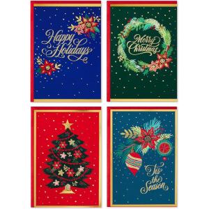 Hallmark Boxed Christmas Cards Assortment, Festive Foil (40 Cards and Envelopes)(Festive Foil)