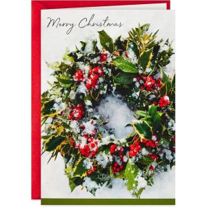 Hallmark Boxed Christmas Cards, Snowy Wreath (40 Cards and Envelopes)(Snowy Wreath)