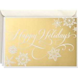 Hallmark Boxed Holiday Cards, Gold Happy Holidays (16 Cards and 17 Envelopes)(Gold Happy Holidays Cards)