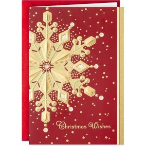 Hallmark Boxed Holiday Cards, Red and Gold Snowflake (40 Cards with Envelopes)(Christmas Wishes)