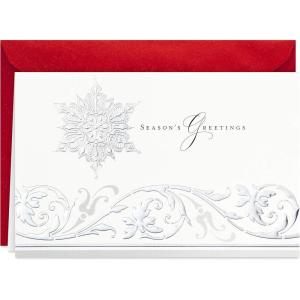 Hallmark Boxed Holiday Cards (Season’s Greetings Snowflake, 40 Holiday Cards with Envelopes)(Season’s Greetings Snowflake Cards)