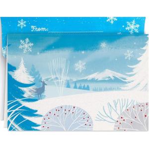 Hallmark Boxed Holiday Cards (Season’s Greetings Snowflake, 40 Holiday Cards with Envelopes)(Winter Woods Holiday Cards)