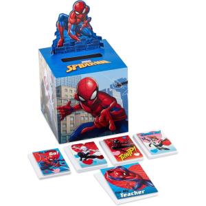 Hallmark Cats and Dogs Valentines Day Cards and Mailbox for Kids School Classroom Exchange (1 Box, 32 Valentine Cards, 1 Teacher Card)(Spider-Man  Pop Up Box)