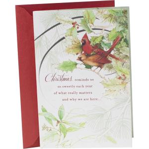 Hallmark Christmas Card (Thinking of You Snowflakes)(Thinking of You Cardinals)
