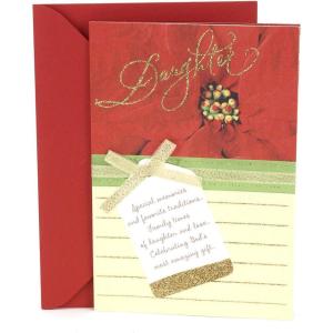 Hallmark Christmas Card for Daughter (You are Loved, Winter Wreath)(Thank God for You)