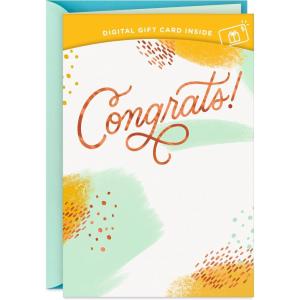 Hallmark Congratulations Gift Card Greeting (Great Reason to Celebrate) Add a Digital Gift Card for Graduations, Promotions(Congratulations)