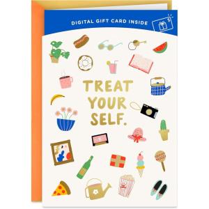 Hallmark Congratulations Gift Card Greeting (Great Reason to Celebrate) Add a Digital Gift Card for Graduations, Promotions(Treat Yourself)