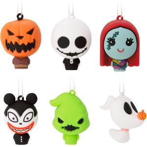 Hallmark Disney Tim Burton’s The Nightmare Before Christmas Jack Skellington Heads Mini Christmas Ornaments, Shatterproof, Set of 6(Mini Set of 6)