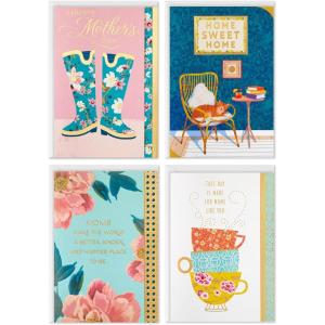 Hallmark Easter Cards Assortment, 5 Cards with Envelopes (Dog, Cat, Llama, Lambs, Bunny)(Teal)