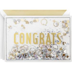 Hallmark Engagement Card or Bridal Shower Card (Let the Wedding Fun Begin)(Congrats Confetti)