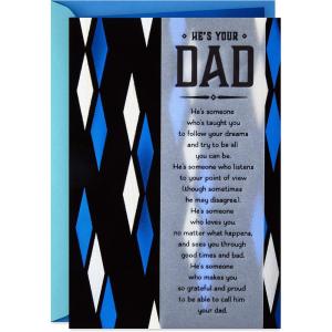 Hallmark Fathers Day Card for Dad from Son or Daughter (Love That Always Comes Through)(He’s Your Dad)