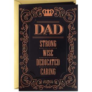 Hallmark Fathers Day Card for Dad from Son or Daughter (More Loved Every Day)(Strong  Wise  Dedicated  Caring)