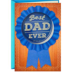 Hallmark Father’s Day Card with Removable Badge (Best Dad Ever) or Birthday Card for Dad(Best Dad Ever  Removable Pin)