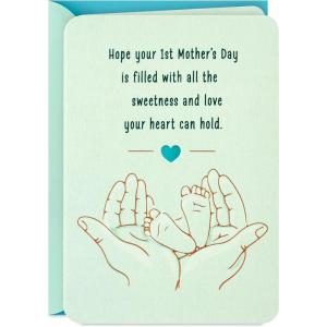 Hallmark First Mother’s Day Card for New Mom (Sweetness and Love) for Wife, Daughter, Daughter in Law, Friend
