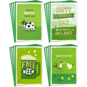 Hallmark Funny Father’s Day Cards Bulk, 16 Assorted Cards with Envelopes (Cheesy Dad Jokes) Humor Shoebox Cards for Dad, Stepdad, Bonus Dad, Uncle, Grandpa, Friend(Funny  St. Patrick’s Day Humor Assortment)