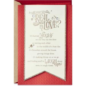 Hallmark Funny Valentine’s Day Card (I Love You More Than … Fill in the Blank Stickers) for Anniversary, Love, Romantic Birthday(Real Love Banner)