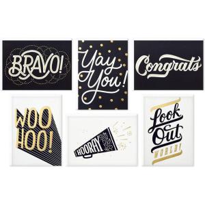 Hallmark Graduation Cards Bulk Assortment, Retro Rainbow (36 Blank Cards with Envelopes, 6 Designs) for High School, Kindergarten, Middle School, College and College Graduates(Congratulations Cards)