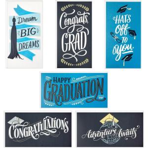 Hallmark Graduation Money Holders or Gift Card Holders Assortment with Envelopes, Hats Off (36 Cards and Envelopes)(Black)