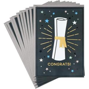 Hallmark Graduation Money Holders or Gift Card Holders, Congrats (10 Cards with Envelopes)(Diploma Day  10 Cards)