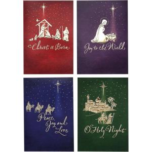 Hallmark Image Arts Religious Boxed Christmas Cards Assortment (4 Designs, 24 Christmas Cards with Envelopes)(Gold Foil Icons)