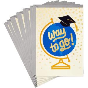 Hallmark Inspirational Graduation Card Assortment (12 Cards with Envelopes and Stickers)(Way to Go!)