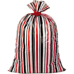 Hallmark Jumbo Plastic Bag(Red and Black Stripes)