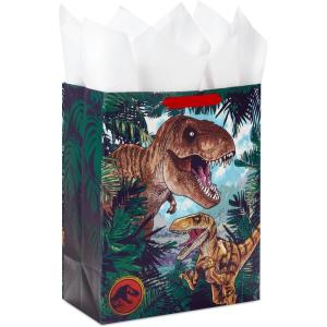 Hallmark Jurassic Park 13″ Large Gift Bag with Tissue Paper (T-Rex, Dinosaurs) for Birthdays, Christmas, Holidays(Jurassic Park)