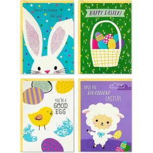 Hallmark Kids Pack of 12 Assorted Easter Cards with Envelopes (Easter Eggs, Bunny, Chick)(Easter Illustrated Kids Card Assortment)