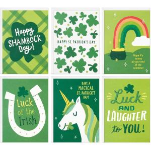 Hallmark Kids Pack of 12 Assorted Easter Cards with Envelopes (Easter Eggs, Bunny, Chick)(St. Patrick’s Day Illustrated Icons Assortment)