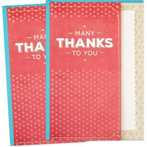 Hallmark Marjolein Bastin Thank You Cards, Pack of 2 (Vase of Flowers) for Nurses Day, Admin Professional Day, Spring Cards(Many Thanks)