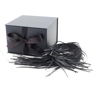 Hallmark Medium Gift Box with Lid and Shredded Paper Fill (Grey White 7 inch Box) for Weddings, Bridal Showers, Graduations, Birthdays, Bridesmaids Gifts, All Occasion(Coal)