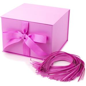 Hallmark Medium Gift Box with Lid and Shredded Paper Fill (Grey White 7 inch Box) for Weddings, Bridal Showers, Graduations, Birthdays, Bridesmaids Gifts, All Occasion(Light Pink)