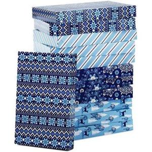 Hallmark Medium Holiday Gift Boxes with Lids (12 Shirt Boxes, 4 Designs: Snowflakes, Stripes, Sweater Pattern, Reindeer) for Christmas, Hanukkah, Holiday Parties, Hostess Gifts(1 Count (Pack of 120))