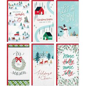 Hallmark Money and Gift Card Holder Christmas Card Assortment (36 Cards and Envelopes) Mint Green, Plaid, Holly, Deer(Wonder and Cheer  Christmas Money Holder Assortment)