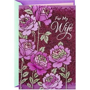 Hallmark Mothers Day Card for Wife (Purple Flowers) (699MBC1249)(Purple Flowers)