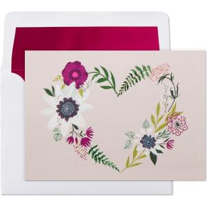 Hallmark Pack of 10 Blank Cards with Envelopes, Floral Wreath Heart(Floral Wreath Heart)