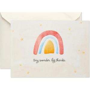 Hallmark Pack of Baby Shower Thank You Cards, Watercolor Rainbow (40 Cards and Envelopes)