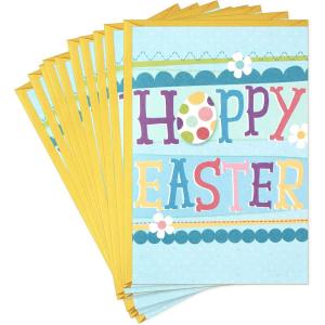 Hallmark Pack of Easter Cards, Hoppy Easter (10 Cards with Envelopes)(Easter  Hoppy Lettering)