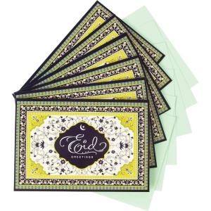 Hallmark Pack of Eid al-Fitr or Eid Al-Adha Cards, Eid Greetings (6 Cards with Envelopes)(Multicolor)