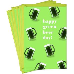Hallmark Pack of Funny Easter Cards, Easter Egg Crack Joke (4 Cards with Envelopes)(Green Beer Day)