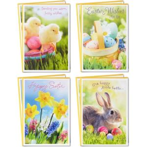 Hallmark Pack of St. Patricks Day Cards, Festive Critters (10 Cards and Envelopes)(Easter  Cute Fuzzy Wishes)