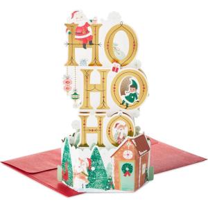 Hallmark Paper Wonder 3D Pop-Up Christmas Card (Vintage Ho, Ho, Ho Santa)